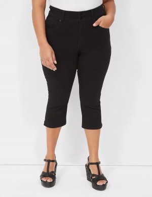 Τζιν γυναικεια Lane Bryant Tighter Tummy Fit High-Rise Pedal μαυρα | UVI111GJ