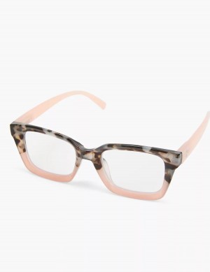 Γυαλια γυναικεια Lane Bryant Tortoiseshell Print & Pink Colorblock Square Reading μαυρα ροζ | GXL5337EX