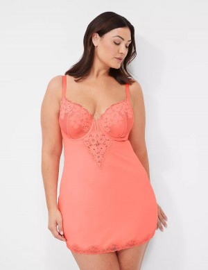 Φορεμα γυναικεια Lane Bryant Underwire Lace Slip ροζ | IBC2896HP