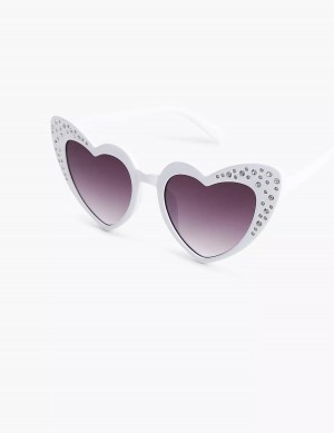 Γυαλια Ηλιου γυναικεια Lane Bryant Bling Heart ασπρα | YXD5418MX