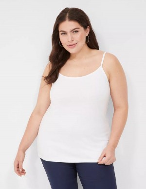 Μπλουζακια Αμανικα γυναικεια Lane Bryant Cotton Cami ασπρα | ECO2655AS