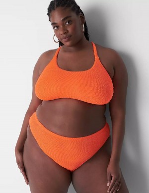 Μπικινι Τριγωνο γυναικεια Lane Bryant Crinkle High-Leg Cheeky Swim πορτοκαλι | OOB221JZ