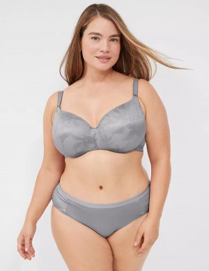 Σουτιέν Μπαλκονέτ γυναικεια Lane Bryant Invisible Lace Backsmoother Lightly Lined γκρι | YQY831DZ