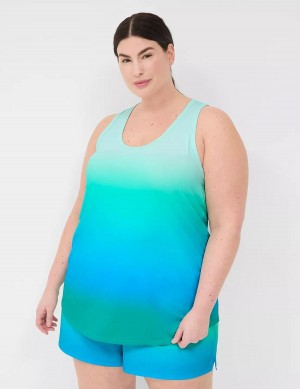 Μπλουζακια Αμανικα γυναικεια Lane Bryant LIVI Scoop-Neck Wicking Racerback πρασινο | XHO2494WB