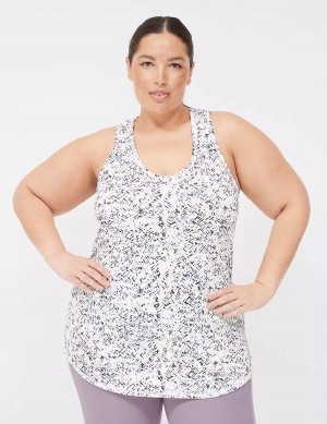 Μπλουζακια Αμανικα γυναικεια Lane Bryant LIVI Scoop-Neck Wicking Racerback ασπρα μαυρα | GMH1927MH