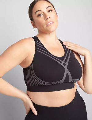 Αθλητικο Σουτιεν γυναικεια Lane Bryant LIVI Wireless Medium-Impact Seamless μαυρα | GAX8842BW