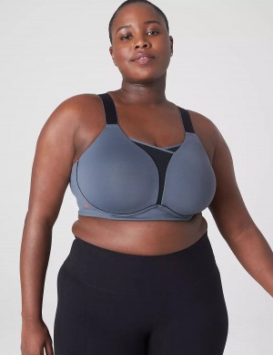 Αθλητικο Σουτιεν γυναικεια Lane Bryant LIVI Wireless Medium-Impact Wicking γκρι μαυρα | VIK5463XV