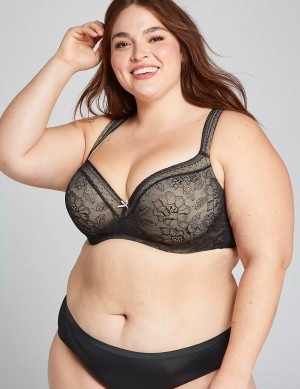 Σουτιέν Μπαλκονέτ γυναικεια Lane Bryant Lightly Lined With Lace μαυρα | IHX20100YX