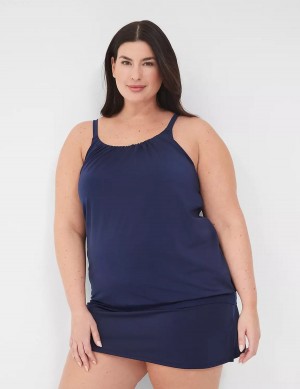 Μπικινι Τοπ γυναικεια Lane Bryant No-Wire Blouson Tankini μπλε | VZX8693TD