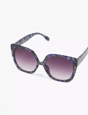 Γυαλια Ηλιου γυναικεια Lane Bryant Purple Tortoiseshell Print Large Cateye μπλε μαυρα | IRA4158IB