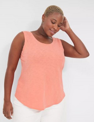 Μπλουζακια Αμανικα γυναικεια Lane Bryant Scoop-Neck κοραλι | SLU1675YG