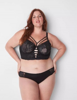 Σουτιέν Μπαλκονέτ γυναικεια Lane Bryant Sheer Lace Unlined Longline μαυρα | XKA9444BC