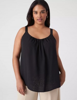 Μπλουζακια Αμανικα γυναικεια Lane Bryant Straight Hem Cami With Grosgrain Ribbon Straps μαυρα | TOL2338VI