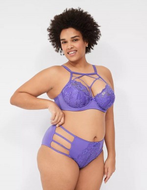 Σουτιέν Μπαλκονέτ γυναικεια Lane Bryant Strappy High-Neck French μωβ | IUJ3758OP