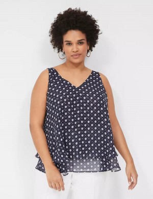 Μπλουζακια Αμανικα γυναικεια Lane Bryant Swing Double-Layer Chiffon μωβ | OAG723CK