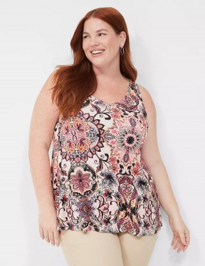 Μπλουζακια Αμανικα γυναικεια Lane Bryant Swing V-Neck Πολύχρωμο | KLY824UU