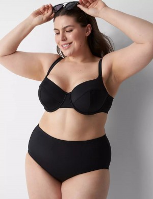 Μπικινι Τοπ γυναικεια Lane Bryant Underwire Balconette Swim μαυρα | MYN8891YF