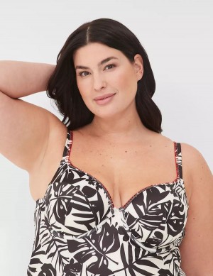 Μπικινι Τοπ γυναικεια Lane Bryant Underwire Balconette Tankini ασπρα μαυρα | COV119YK