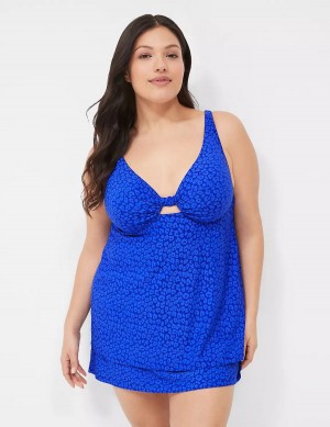 Μπικινι Τοπ γυναικεια Lane Bryant Underwire Knot-Front Tankini σκούρο μπλε | XFF9954KE