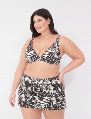 Μπικινι Τοπ γυναικεια Lane Bryant Underwire Plunge ασπρα μαυρα | AQV10088QZ