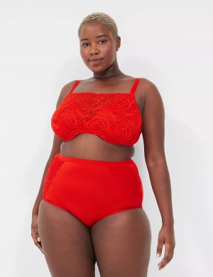 Σουτιέν Μπαλκονέτ γυναικεια Lane Bryant Unlined with Lace Overlay κοκκινα | UMV3367RH