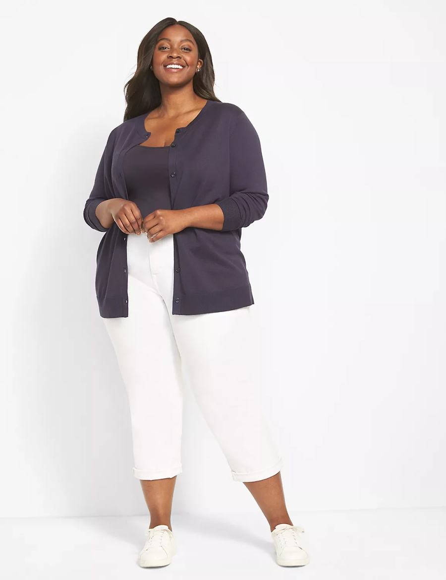 Cardigan γυναικεια Lane Bryant Button-Front μπλε | NJU5499HQ