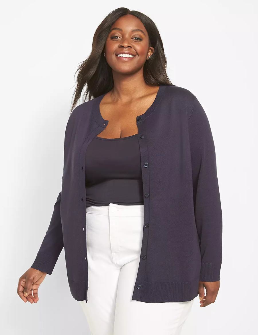 Cardigan γυναικεια Lane Bryant Button-Front μπλε | NJU5499HQ