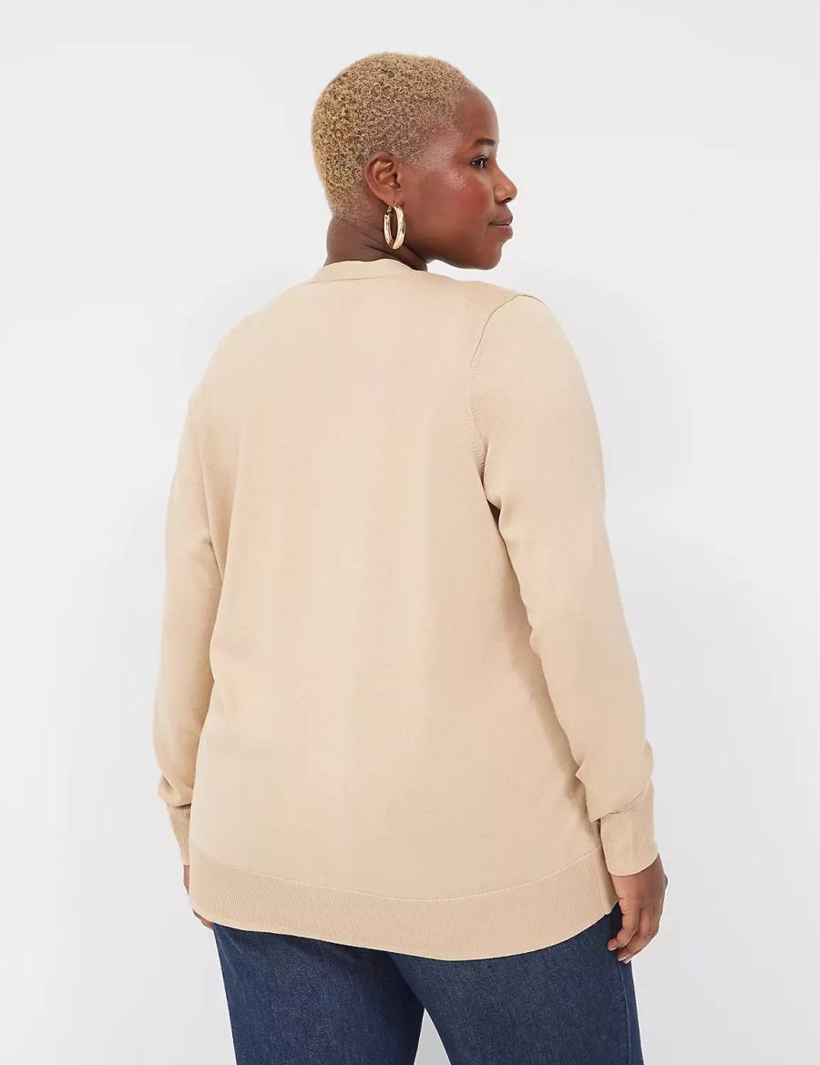 Cardigan γυναικεια Lane Bryant Modern Long-Sleeve Open-Front Χακί | KJR8227GS