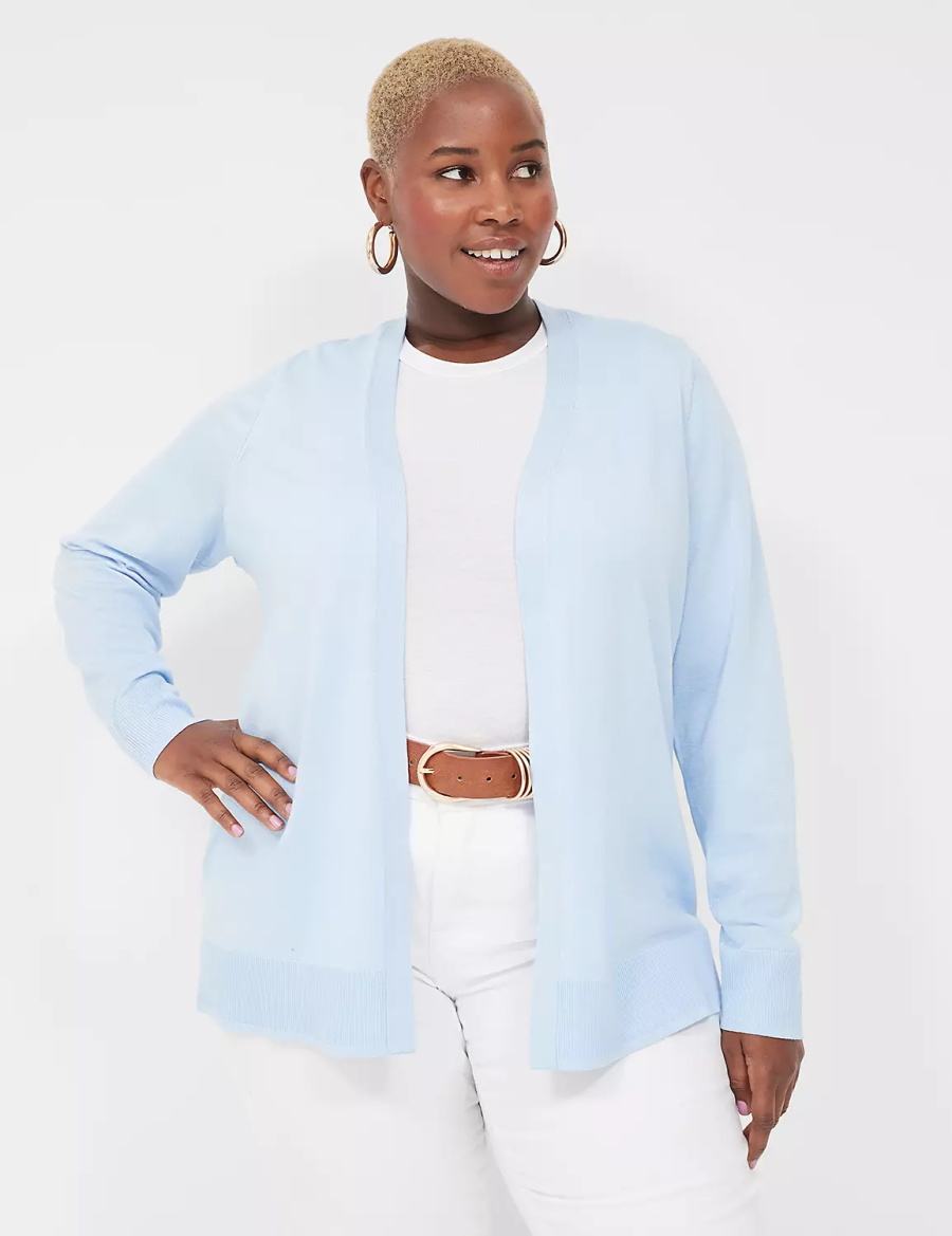 Cardigan γυναικεια Lane Bryant Modern Long-Sleeve Open-Front μπλε | DMO5594TS