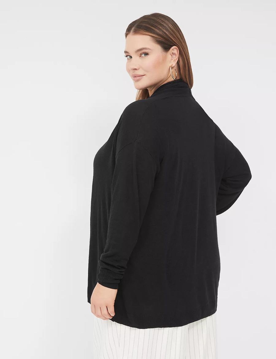 Cardigan γυναικεια Lane Bryant Open-Front Shawl Collar μαυρα | YEN7060NU