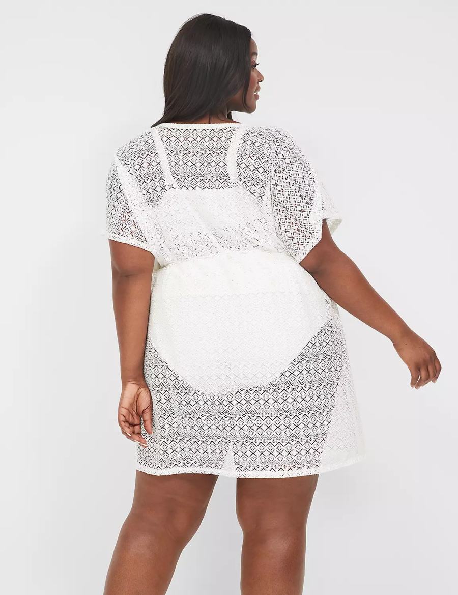 Cover Ups γυναικεια Lane Bryant Crochet ασπρα | NNJ5959HN