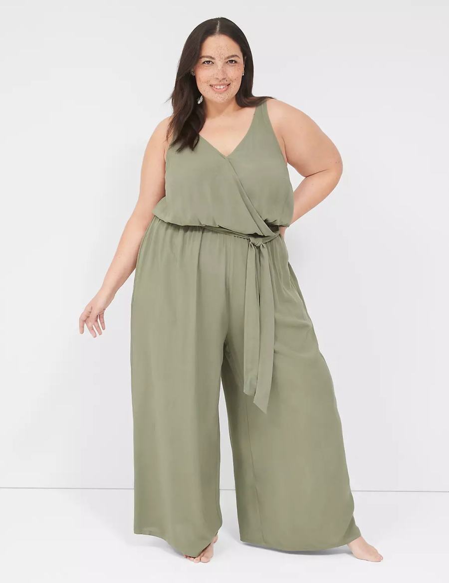 Cover Ups γυναικεια Lane Bryant Woven Jumpsuit πρασινο | LVS7920SC