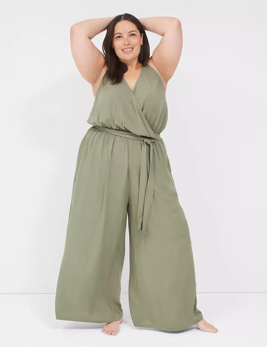 Cover Ups γυναικεια Lane Bryant Woven Jumpsuit πρασινο | LVS7920SC