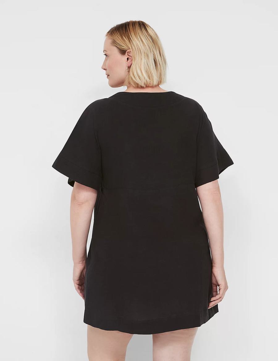 Cover Ups γυναικεια Lane Bryant Woven O-Ring Dolman μαυρα | VLO894IC