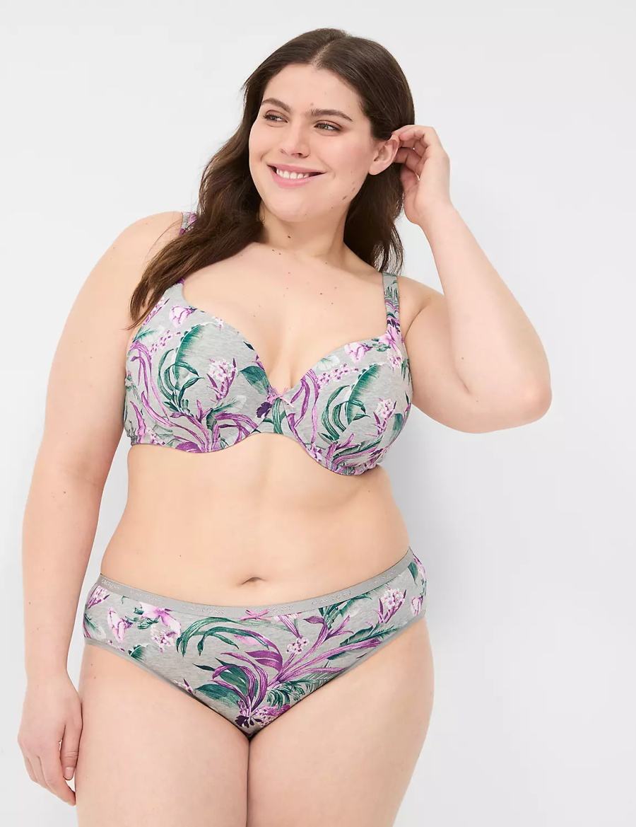 Hipster Panty γυναικεια Lane Bryant Cotton γκρι | EHG9024DO