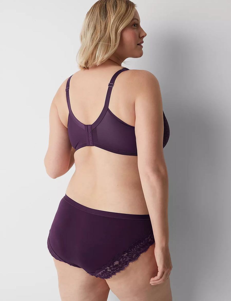 Hipster Panty γυναικεια Lane Bryant No-Show Lace-Back μωβ | FHS8715FC