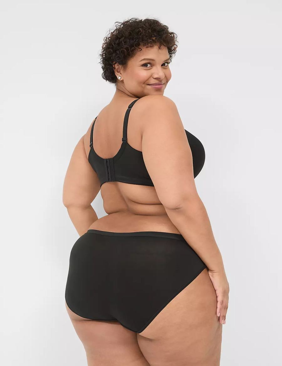 Hipster Panty γυναικεια Lane Bryant No-Show With Lace Trim μαυρα | LGU4659KB