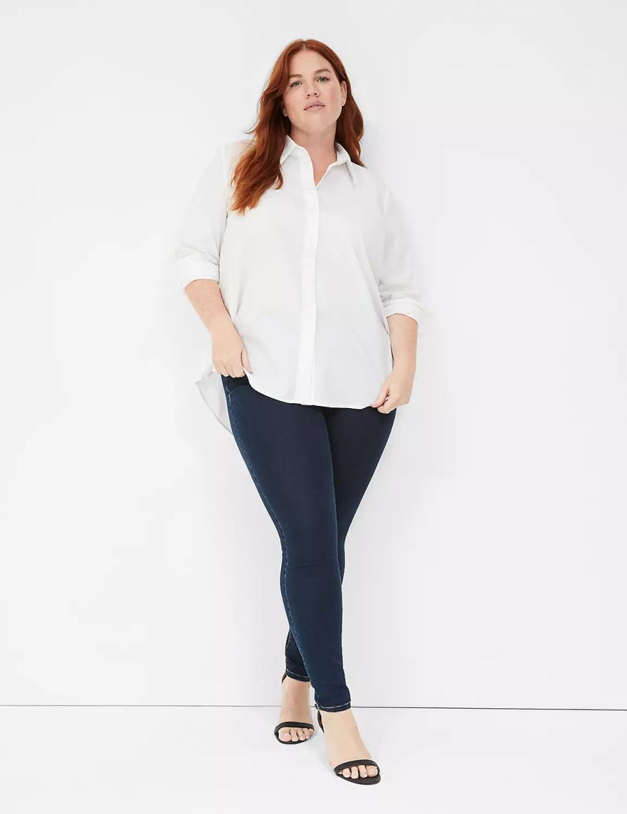 Jeggings γυναικεια Lane Bryant High-Rise Sateen Pull-On σκούρο μπλε | JQK871GV