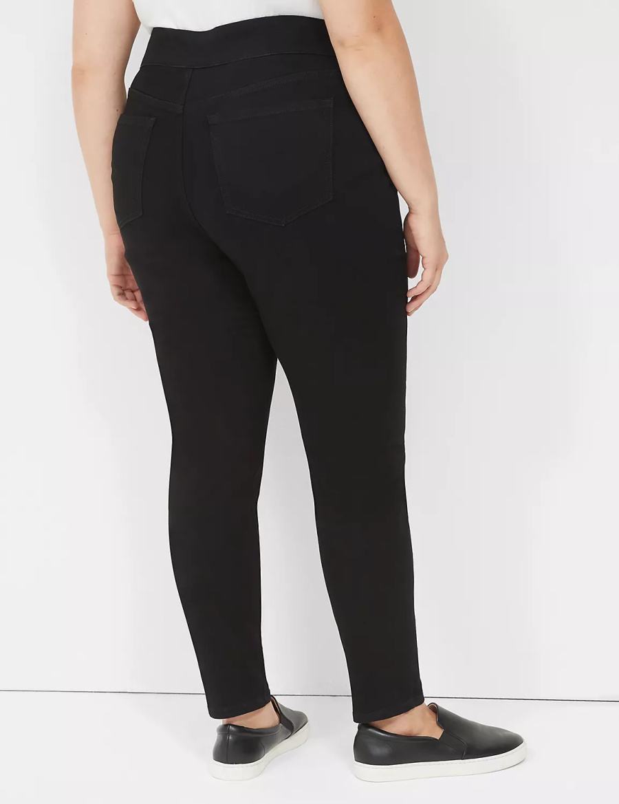 Jeggings γυναικεια Lane Bryant High-Rise Sateen Pull-On μαυρα | SZW7356CW