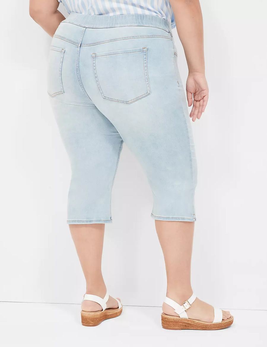 Jeggings γυναικεια Lane Bryant Pull-On Fit High-Rise Pedal ανοιχτο μπλε | CBG5291SI