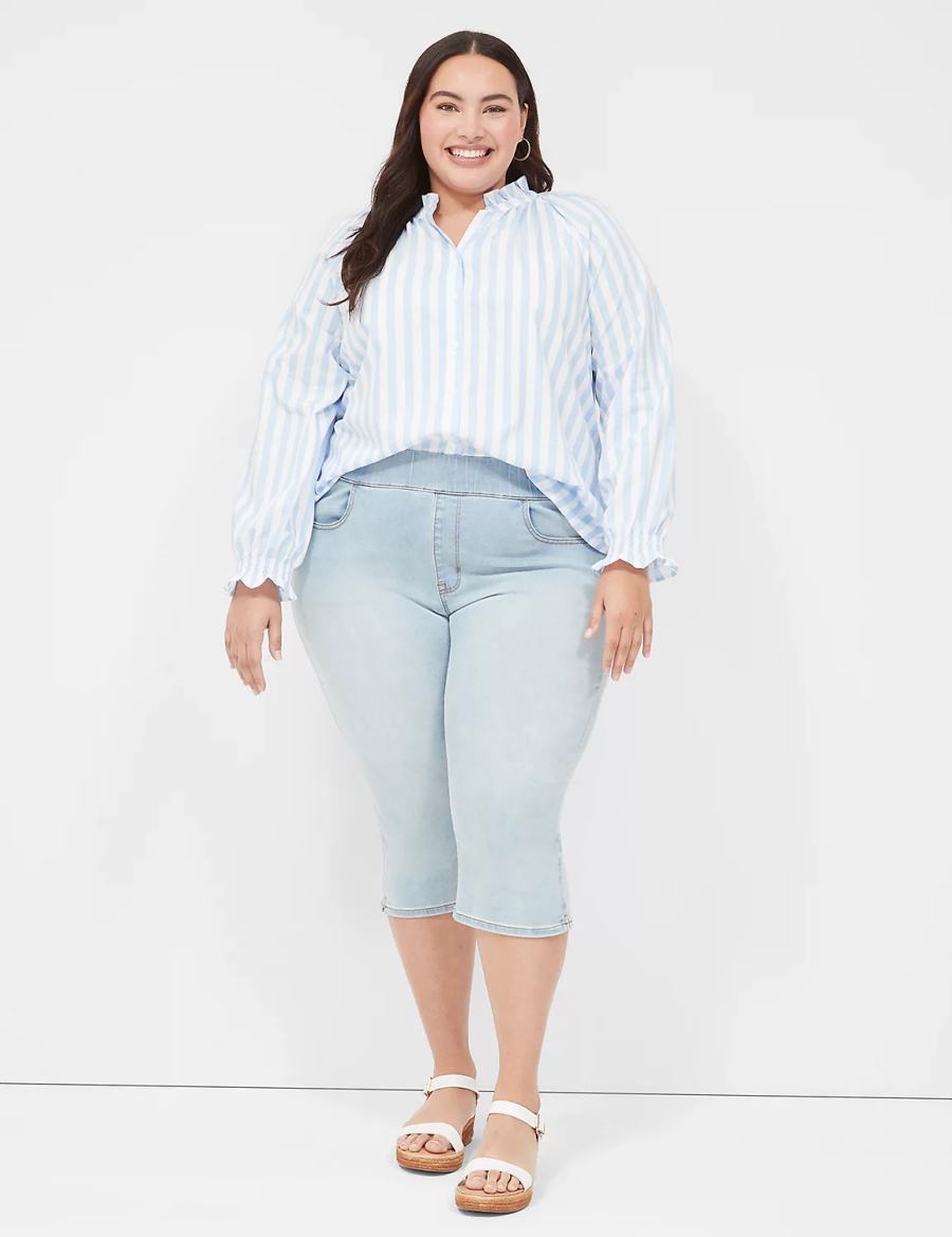 Jeggings γυναικεια Lane Bryant Pull-On Fit High-Rise Pedal ανοιχτο μπλε | CBG5291SI