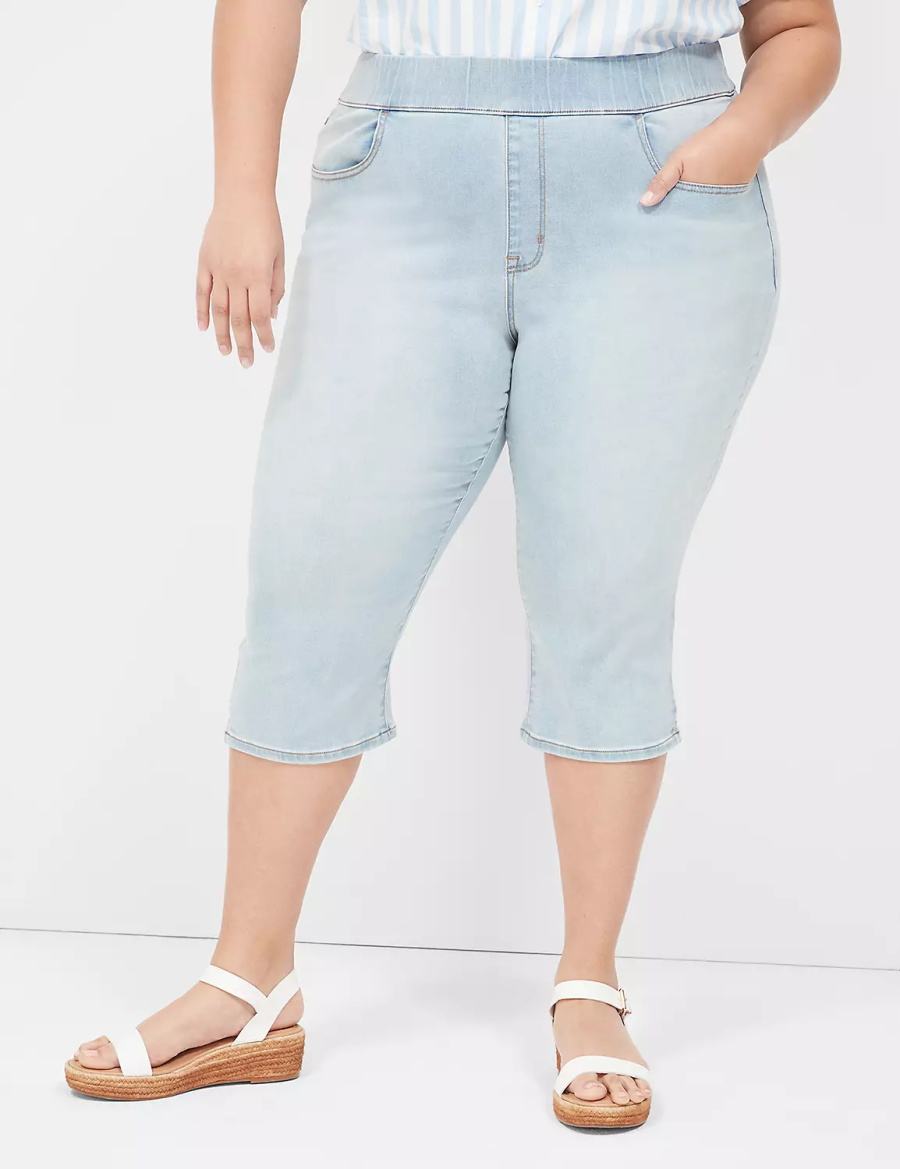 Jeggings γυναικεια Lane Bryant Pull-On Fit High-Rise Pedal ανοιχτο μπλε | CBG5291SI