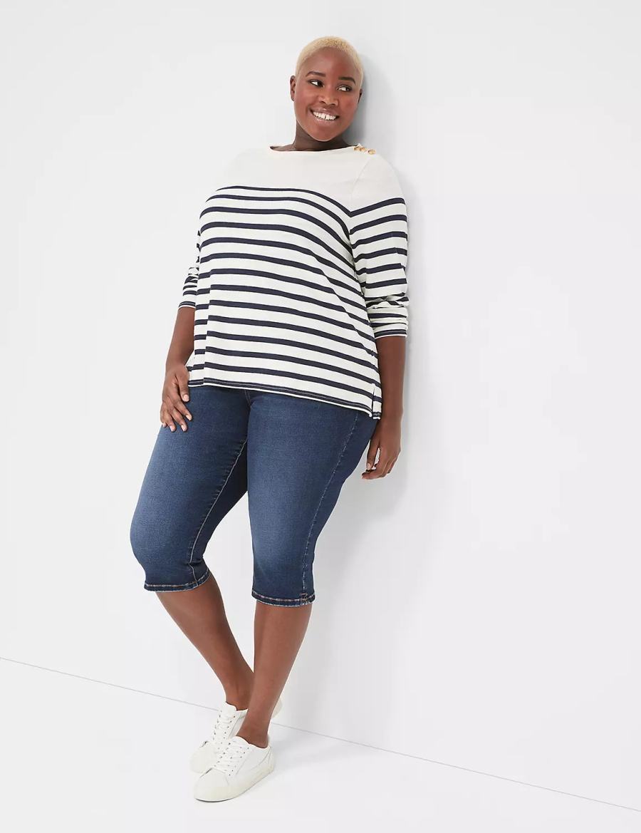 Jeggings γυναικεια Lane Bryant Pull-On Fit High-Rise Pedal μπλε | ZQV4557MF