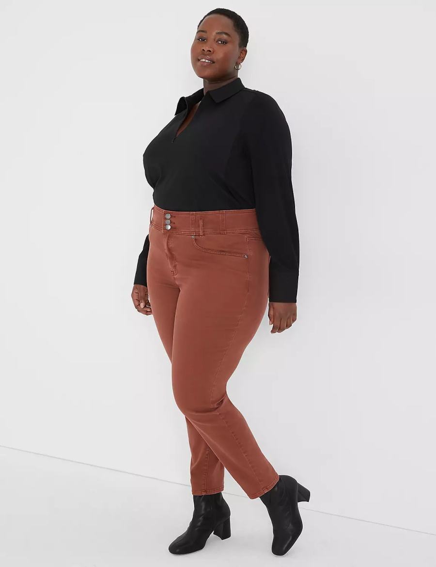 Jeggings γυναικεια Lane Bryant Ultra High-Rise Color Sateen καφε | MPT2861UG