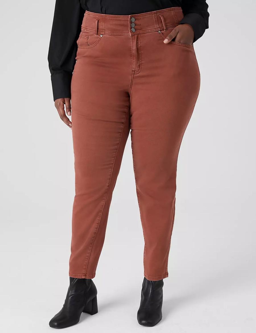 Jeggings γυναικεια Lane Bryant Ultra High-Rise Color Sateen καφε | MPT2861UG