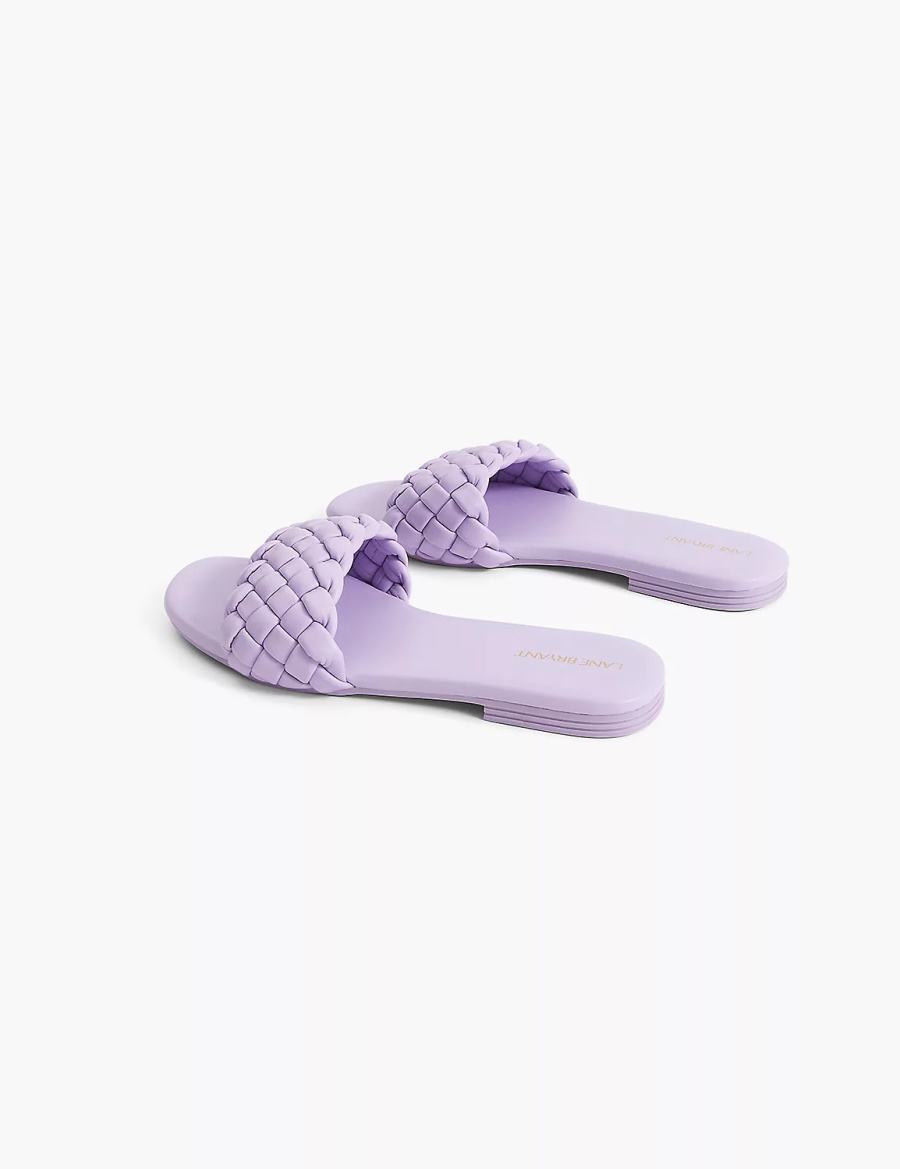 Σανδάλια Slide γυναικεια Lane Bryant Dream Cloud Braided Faux-Leather μωβ | NZR511SM