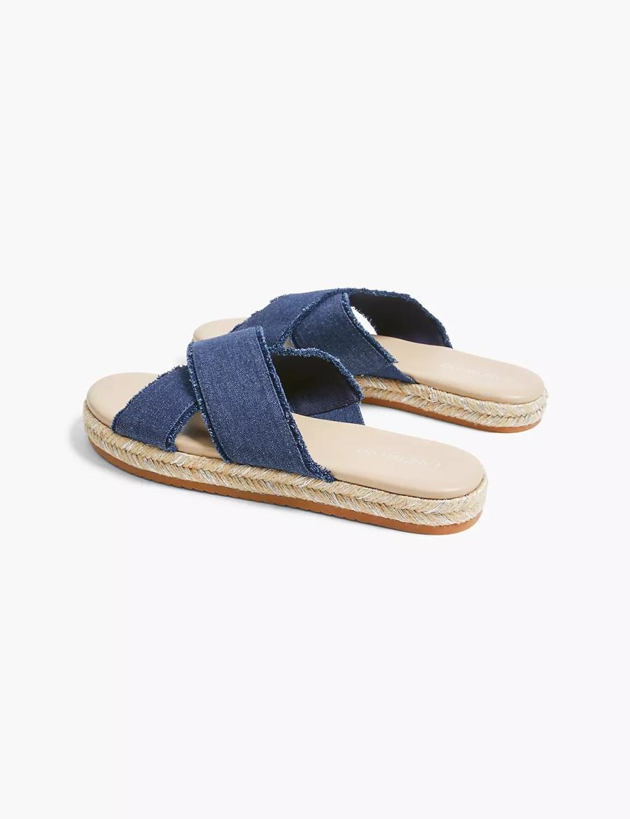 Σανδάλια Slide γυναικεια Lane Bryant Dream Cloud Criss-Cross Espadrille σκουρο μπλε | LFL8818XB