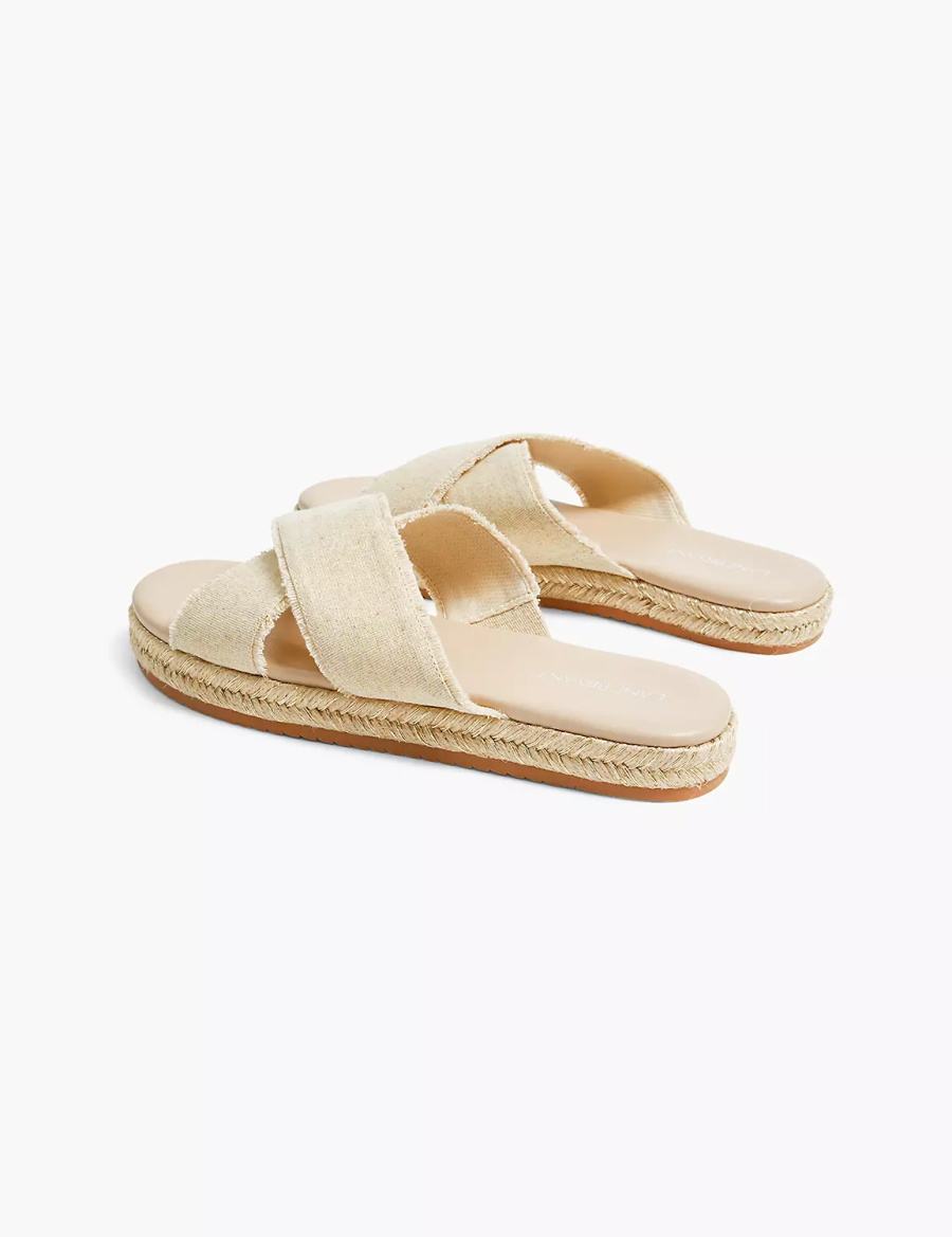 Σανδάλια Slide γυναικεια Lane Bryant Dream Cloud Criss-Cross Espadrille Μπεζ | GYO604RU