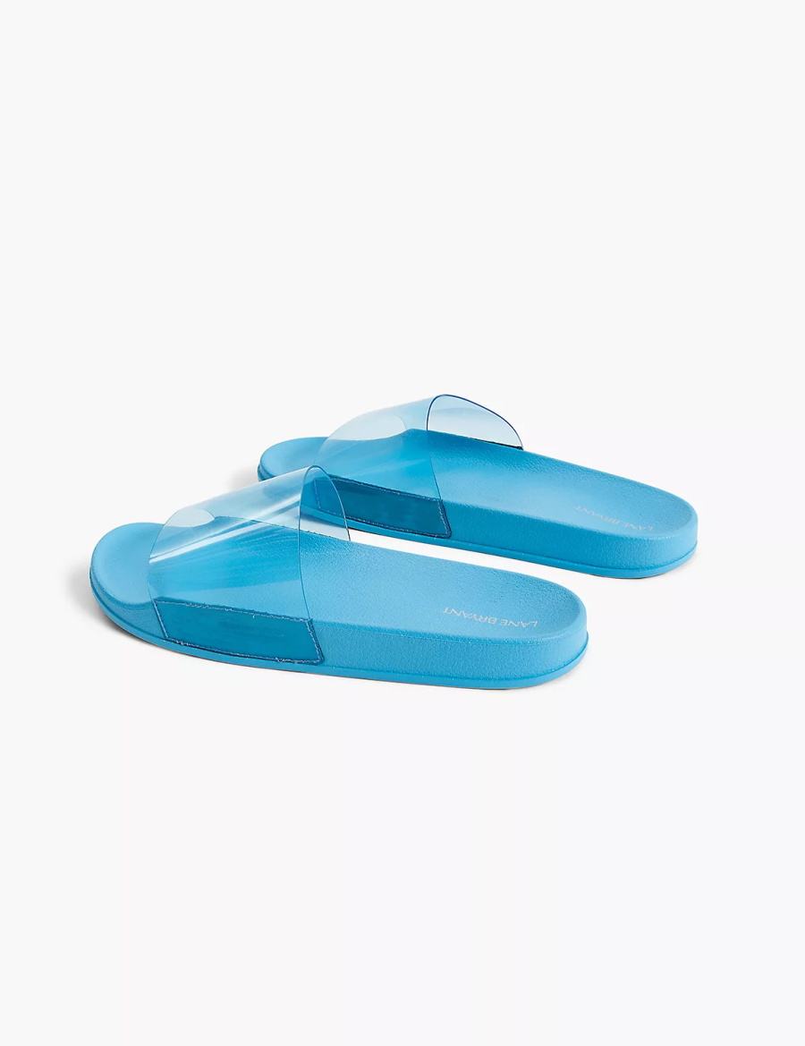 Σανδάλια Slide γυναικεια Lane Bryant Jelly Pool μπλε | TKJ6041ZS