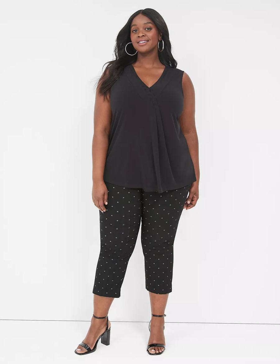 Παντελονι γυναικεια Lane Bryant 4-Season Slim Capri μαυρα | TSY8842GK